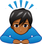 man bowing (brown) emoji