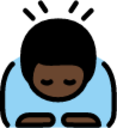 man bowing: dark skin tone emoji