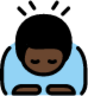man bowing: dark skin tone emoji