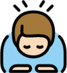 man bowing: light skin tone emoji