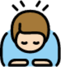 man bowing: light skin tone emoji