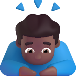 man bowing medium dark emoji
