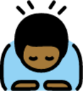 man bowing: medium-dark skin tone emoji