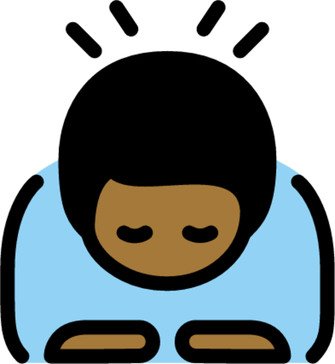 man bowing: medium-dark skin tone emoji