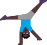 man cartwheeling dark emoji