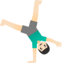 man cartwheeling: light skin tone emoji