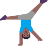 man cartwheeling medium dark emoji