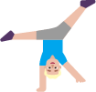 man cartwheeling medium light emoji