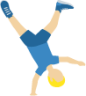 man cartwheeling: medium-light skin tone emoji