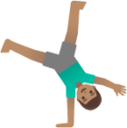 man cartwheeling: medium skin tone emoji