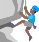 man climbing medium dark emoji