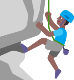 man climbing medium dark emoji