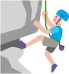 man climbing medium light emoji