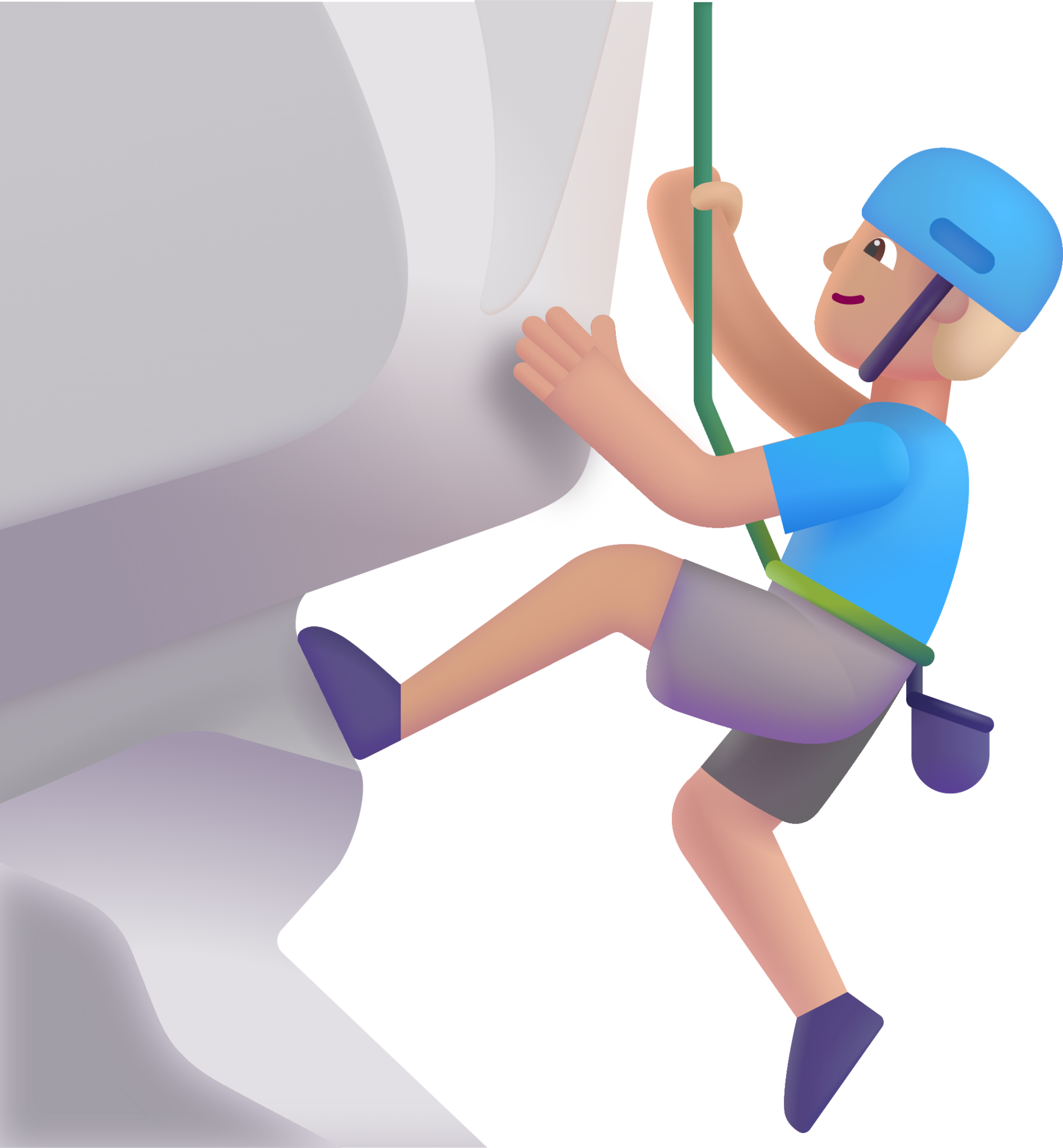 man climbing medium light emoji