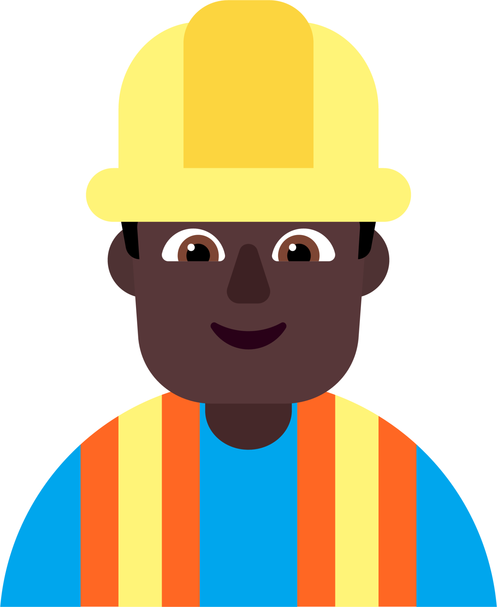 man construction worker dark emoji