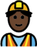 man construction worker: dark skin tone emoji