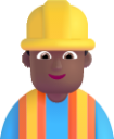 man construction worker medium dark emoji