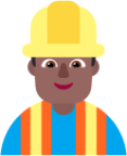 man construction worker medium dark emoji