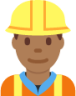 man construction worker: medium-dark skin tone emoji