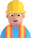 man construction worker medium light emoji