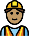 man construction worker: medium skin tone emoji