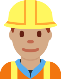 man construction worker: medium skin tone emoji