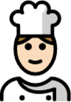 man cook: light skin tone emoji