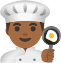 man cook: medium-dark skin tone emoji