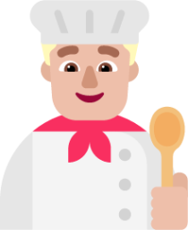 man cook medium light emoji