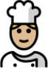 man cook: medium-light skin tone emoji
