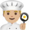 man cook: medium-light skin tone emoji