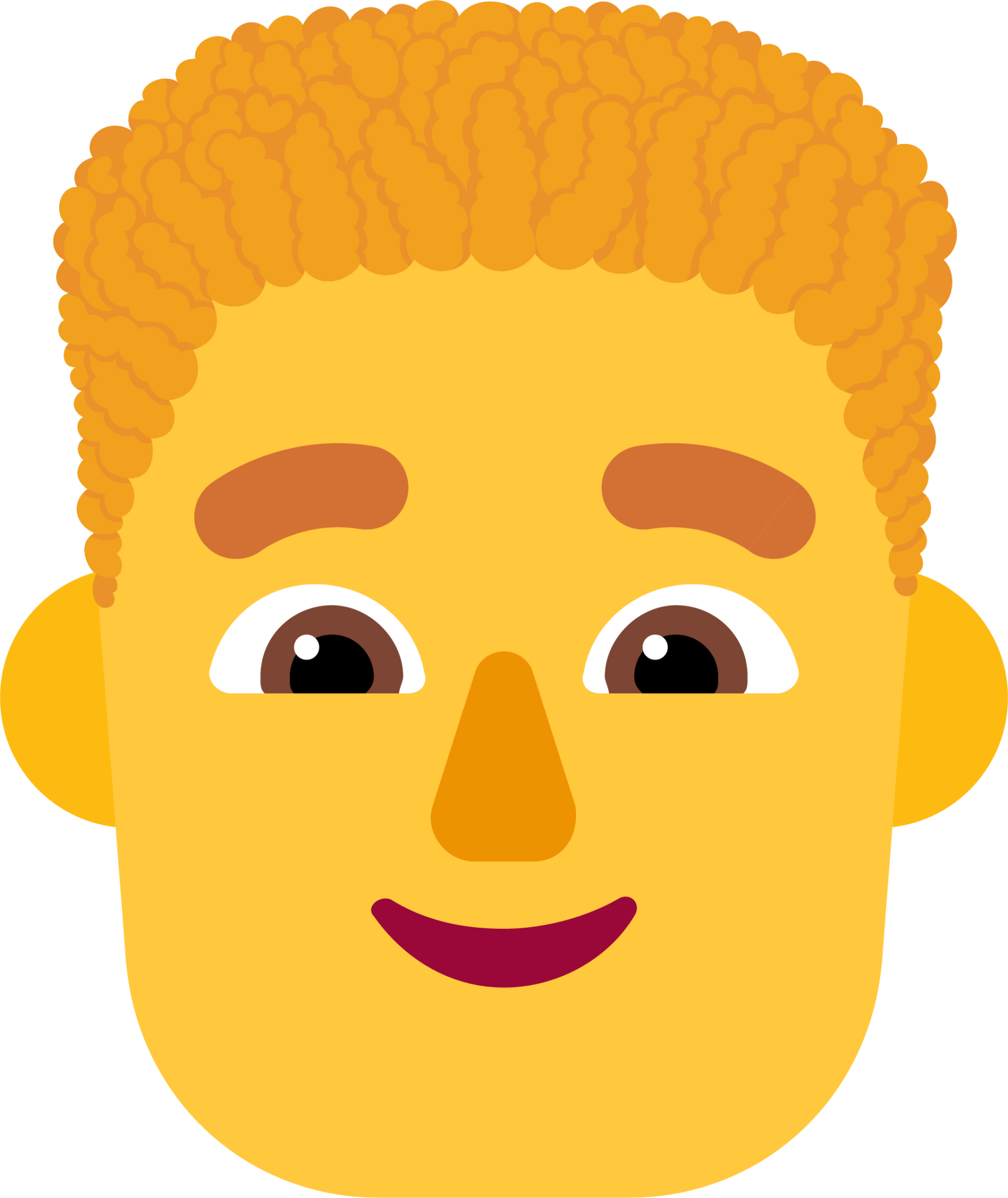 man curly hair default emoji