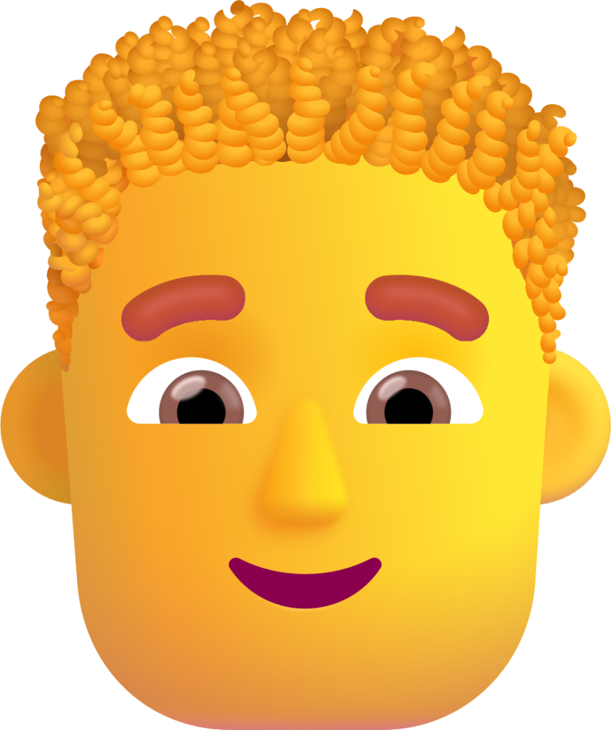 man curly hair default emoji