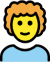 man: curly hair emoji