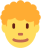 man: curly hair emoji