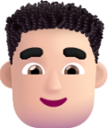 man curly hair light emoji