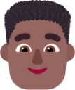 man curly hair medium dark emoji