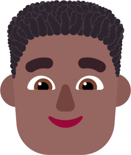 man curly hair medium dark emoji