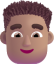 man curly hair medium emoji