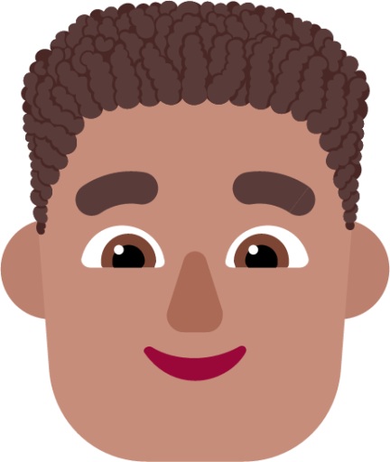 man curly hair medium emoji