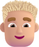 man curly hair medium light emoji