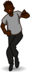 man dancing (black) emoji