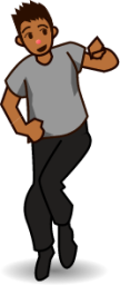 man dancing (brown) emoji