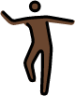 man dancing: dark skin tone emoji