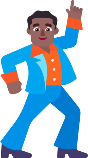 man dancing medium dark emoji