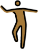 man dancing: medium-dark skin tone emoji
