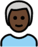 man: dark skin tone, white hair emoji