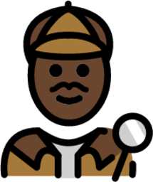 man detective: dark skin tone emoji