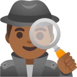 man detective: medium-dark skin tone emoji