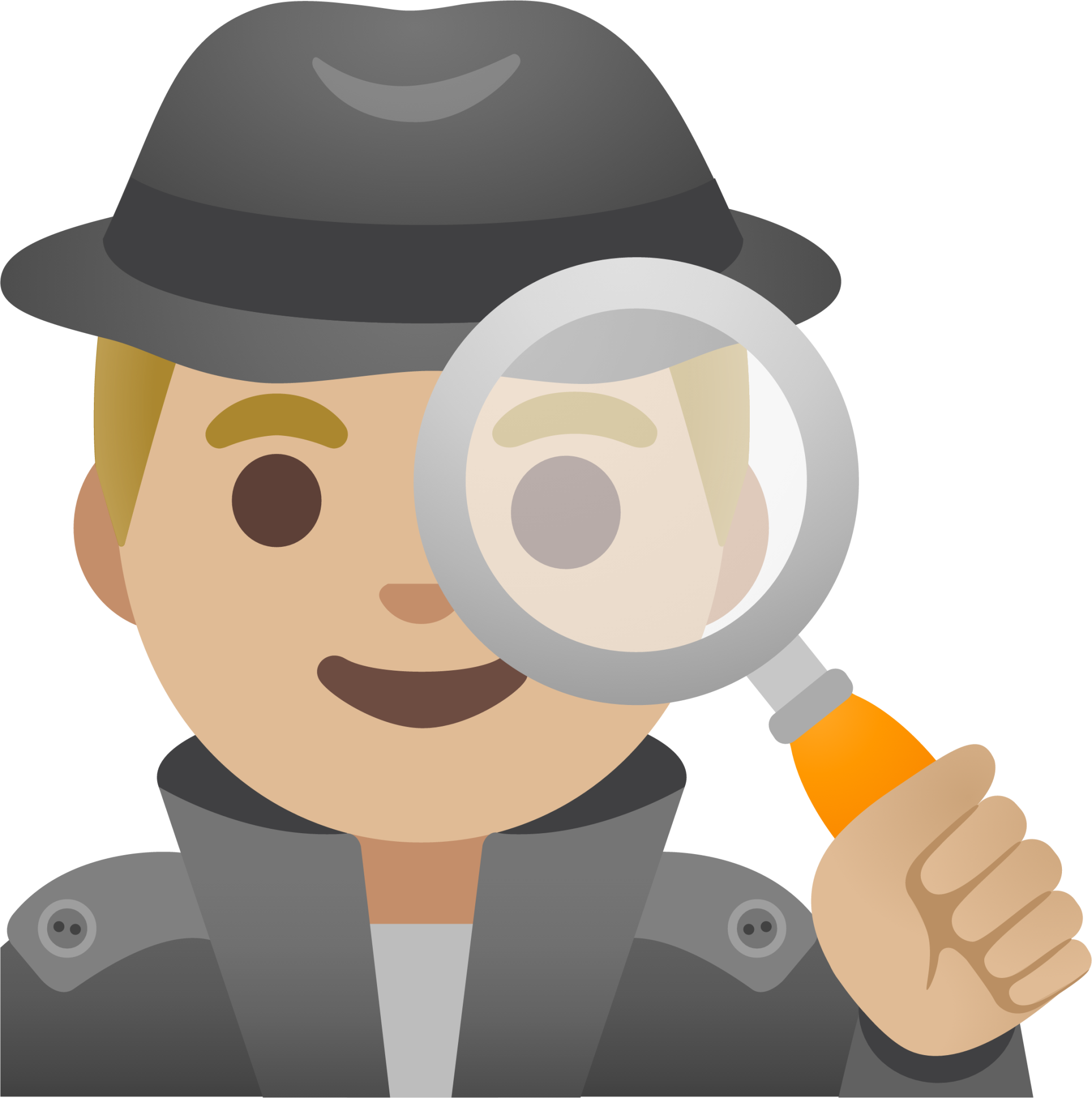 man detective: medium-light skin tone emoji